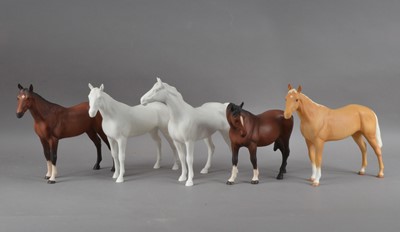 Lot 68 - Five Beswick ceramic horses