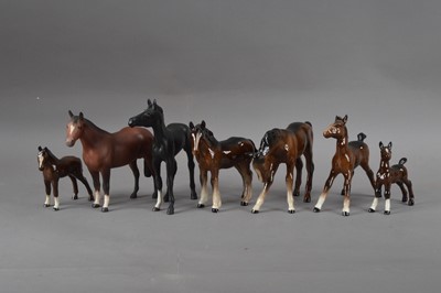 Lot 71 - Seven Beswick ceramic horses