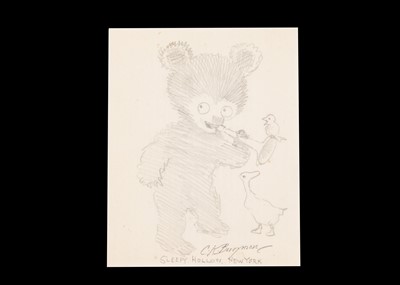 Lot 6 - A rare Clifford Berryman pencil sketch of Bevo bear