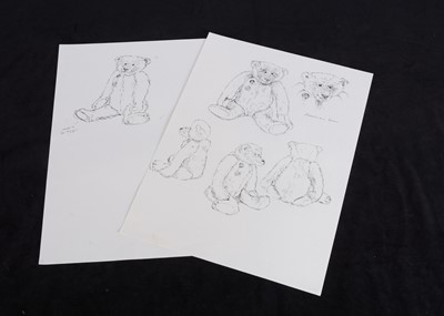 Lot 24 - Six original pen and ink studies of the Ideal Teddy Bear in previous lot