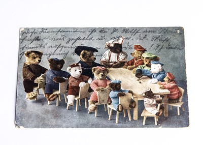 Lot 25 - A Steiff postcard featuring Steiff dressed Teddy Bears, circa 1908