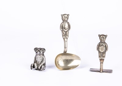 Lot 32 - A Birmingham silver Teddy Bear pepper pot, hallmarked 1909