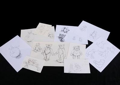 Lot 42 - Twenty-one original pen and ink studies of various Witney Teddy Bear