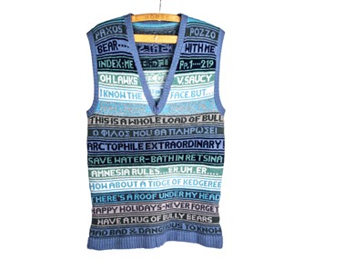 Lot 50 - A large knitted tank top famously worn by Peter Bull