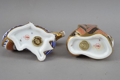 Lot 82 - Two Royal Crown Derby bone china paperweights