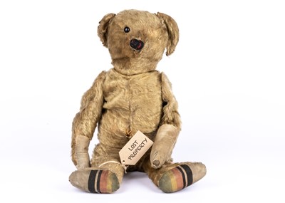 Lot 56 - Bristol’, a German Teddy Bear, circa 1910, lost at Bristol Airpot in 2012