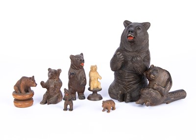 Lot 73 - Black Forest carved wooden bears from the collection of Colonel Bob Henderson