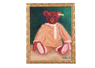 Lot 106 - An oil portrait of ‘Alfonso Teddy Bear’ by Etsuko Ito (Japan)