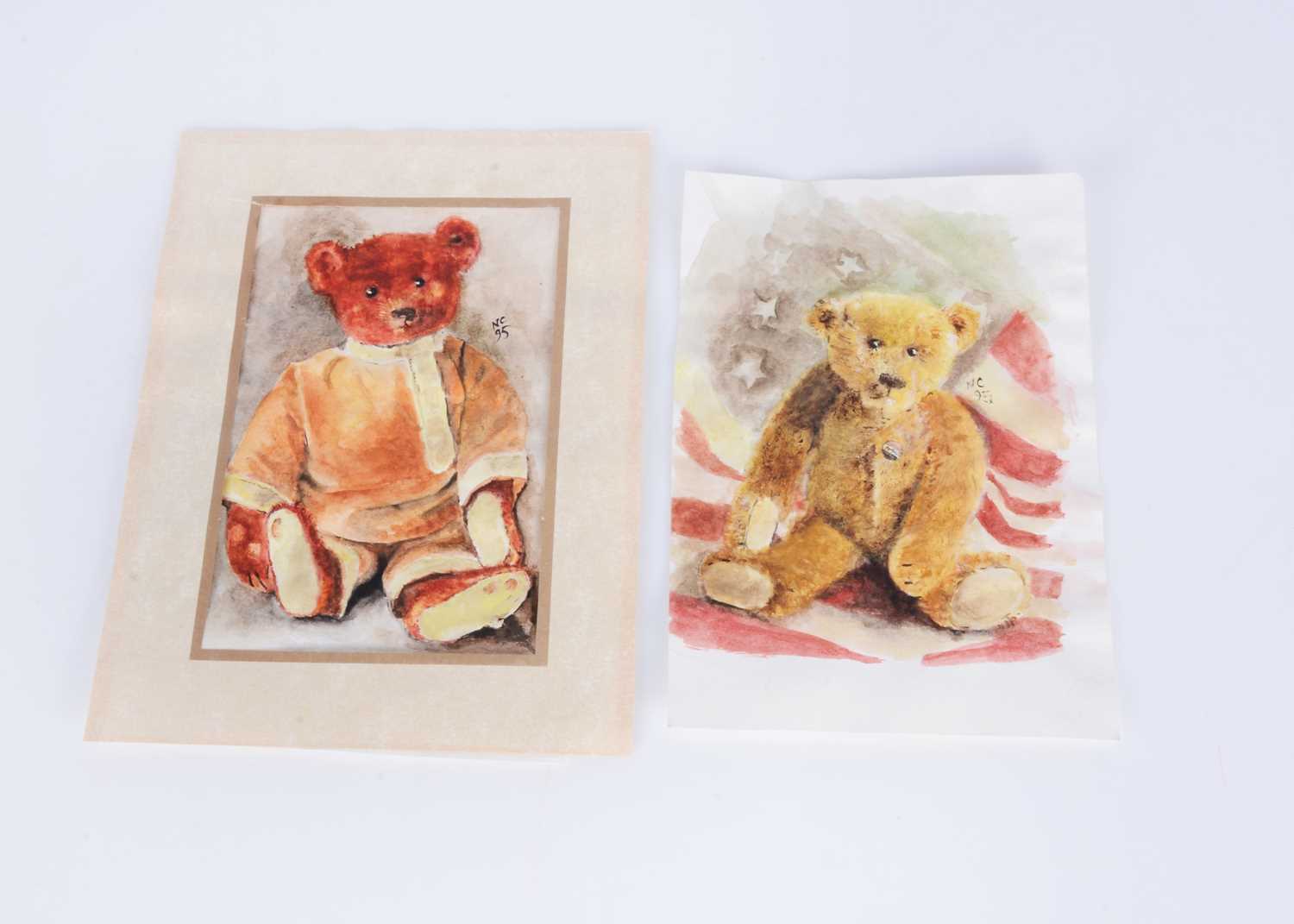 Lot 122 - A small watercolour portrait of Alfonzo signed NC 95