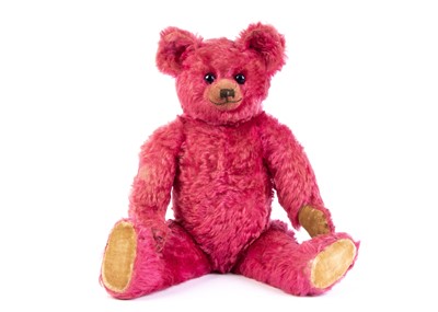 Lot 142 - ‘Fuchsia’, a rare Dean’s Rag Book Co bright pink mohair Teddy Bear, 1920s