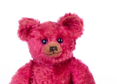 Lot 142 - ‘Fuchsia’, a rare Dean’s Rag Book Co bright pink mohair Teddy Bear, 1920s