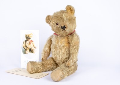 Lot 198 - A 1950s British Teddy Bear, the cover bear of Teddy Bears of Witney first catalogue in 1985