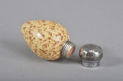 Lot 111 - A Victorian novelty porcelain and silver topped scent bottle