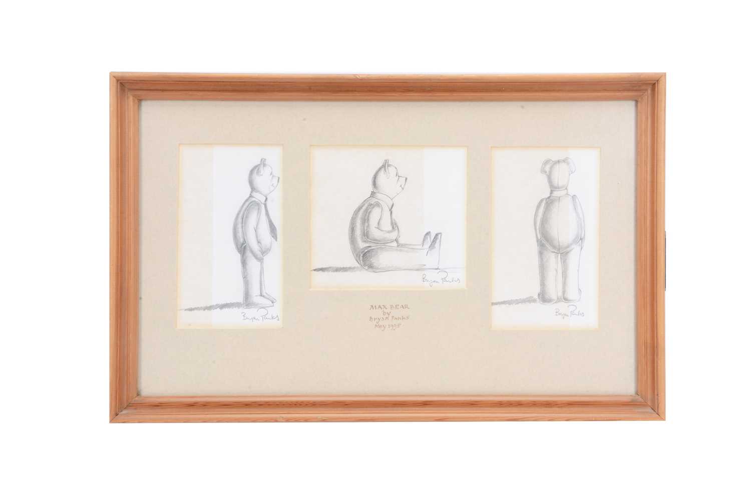 Lot 206 - Three Max Bear pencil drawing by Bryan Panks, May 1995