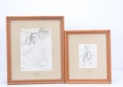 Lot 208 - Two Max Bear pencil drawing by Bryan Panks, 1995