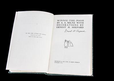 Lot 229 - A 1st Edition of Winnie the Pooh by A.A. Milne signed by Ernest H. Shepard, 1926
