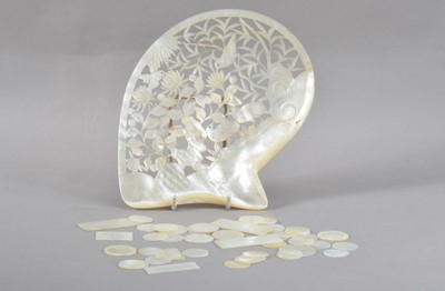 Lot 114 - A finely carved Chinese mother of pearl shell