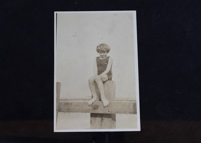 Lot 233 - Four original photographs of Christopher Robin and Anne Darlington at the beach