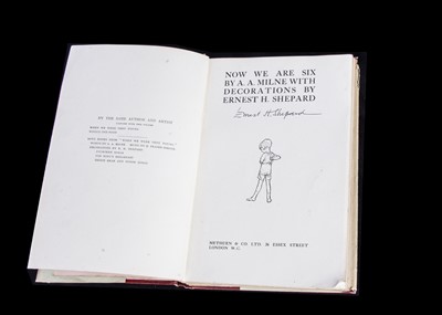 Lot 236 - A 1st Edition of Now we Are Six by A.A. Milne signed by Ernest H. Shepard, 1927