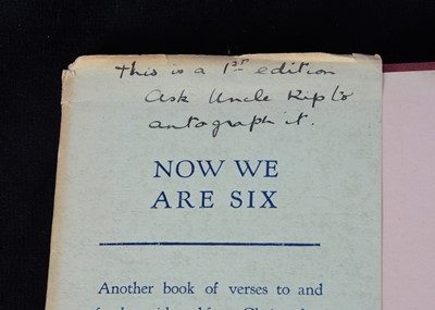 Lot 236 - A 1st Edition of Now we Are Six by A.A. Milne signed by Ernest H. Shepard, 1927