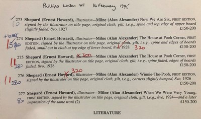 Lot 236 - A 1st Edition of Now we Are Six by A.A. Milne signed by Ernest H. Shepard, 1927