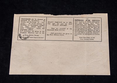Lot 242 - 4 Post Office Telegraphs (carbon copies), sent to Olive Brockwell (Christopher Robin’s nanny) on the occasion of her marriage from the Milnes