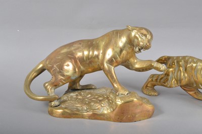 Lot 117 - Two 20th century brass Far Eastern animal sculptures