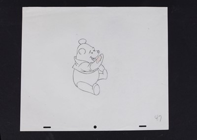 Lot 268 - An original Walt Disney drawing of Winnie the Pooh from ‘Winnie the Pooh and the Blustery Day’, circa 1968