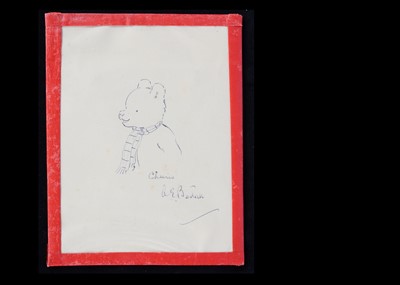 Lot 273 - A rare Alfred Bastall Rupert Bear sketch and signature