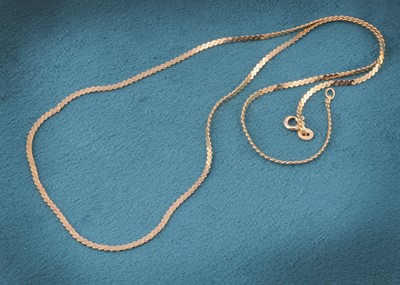 Lot 15 - A 14ct gold flattened curb link necklace