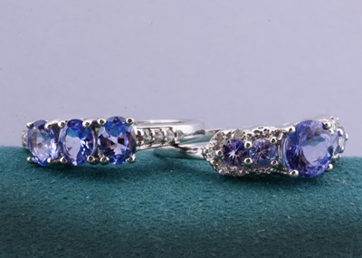 Lot 23 - Two white 9ct gold tanzanite dress rings