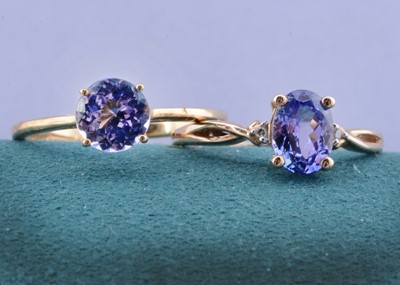 Lot 25 - Two 9ct gold tanzanite dress rings