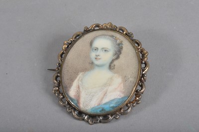Lot 122 - An 18th Century portrait miniature on ivory within gilt metal oval frame of a young girl