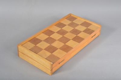 Lot 123 - A 1960's or 1970's wooden chess set and board