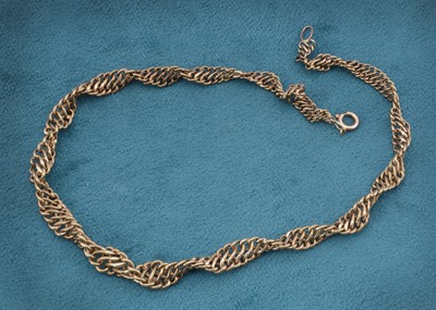 Lot 45 - A German curb link and spiral chain marked 333