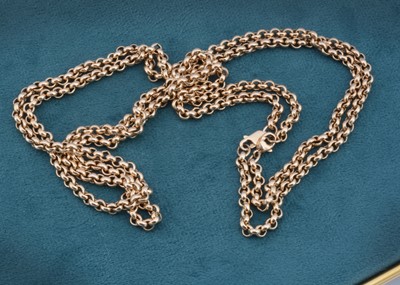 Lot 142 - A 9ct gold belcher link necklace