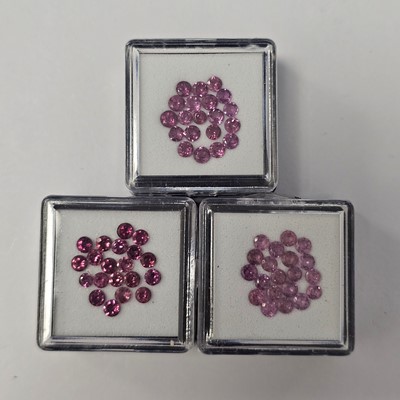 Lot 249 - Three certificated Rajasthan Garnet gem boxes