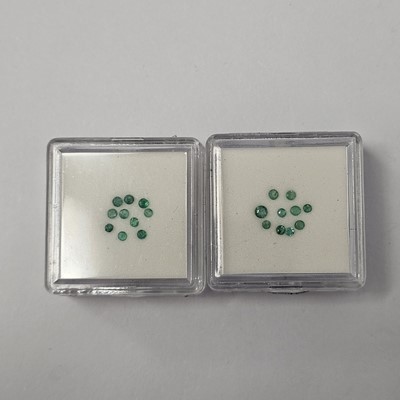 Lot 253 - Two certificated Colombian Emerald gem boxes