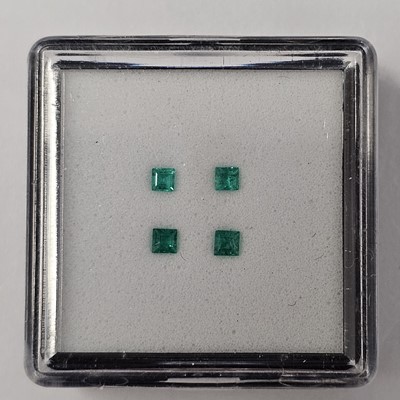 Lot 254 - Four certificated Colombian Emeralds