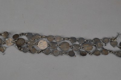 Lot 145 - A Victorian and later silver coin belt