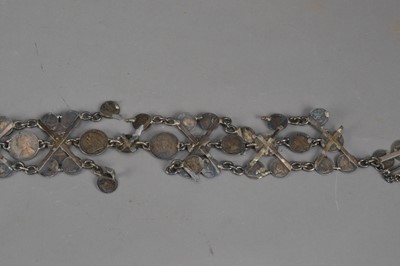 Lot 145 - A Victorian and later silver coin belt