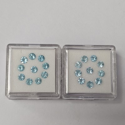 Lot 263 - Two certificated Cyan Apatite gem boxes