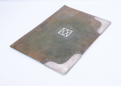 Lot 286 - An Edwardian Green Leather and Silver mounted Folio by Aspey of London