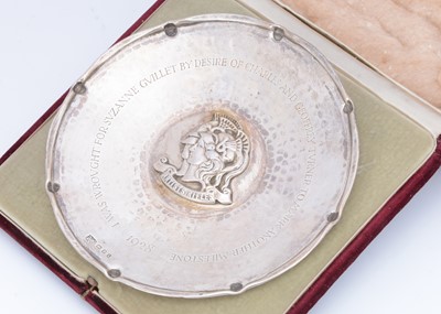 Lot 296 - A George V Silver Commemorative Dish, Cased