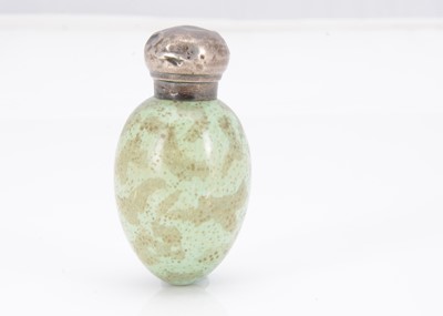 Lot 340 - A late Victorian porcelain bird's egg silver mounted scent bottle by James MacIntyre & Co