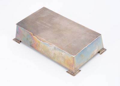 Lot 344 - An Art Deco period silver club cigarette box by FOB