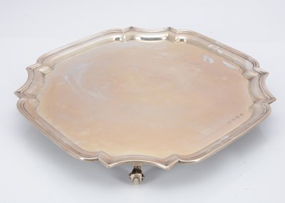 Lot 346 - A George V silver salver by Viners