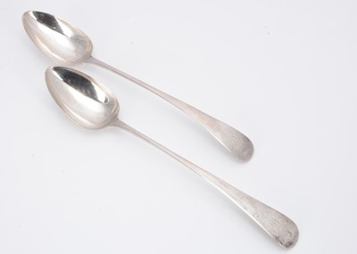 Lot 361 - A pair of George III silver bastings spoons by the Bateman's