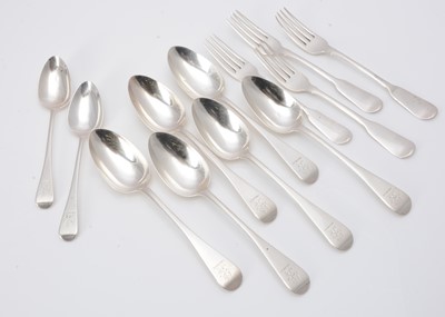 Lot 363 - A group of 19th century silver spoons and forks