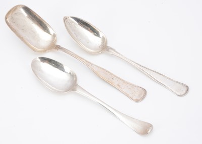 Lot 372 - Three early 20th century Continental table and other serving spoons